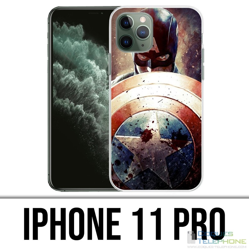IPhone 11 Pro Hülle - Captain America Grunge Avengers