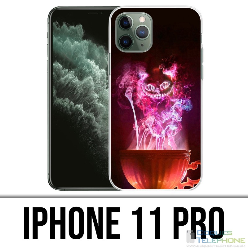 Coque iPhone 11 PRO - Chat Tasse Alice Au Pays Des Merveilles