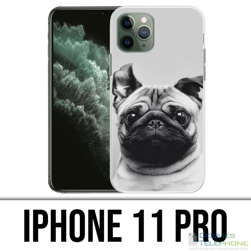 Funda iPhone 11 PRO - Orejas de perro Pug