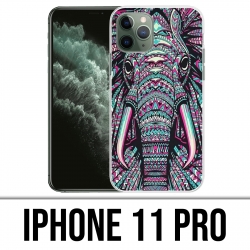Custodia per iPhone 11 Pro - Elefante azteco colorato