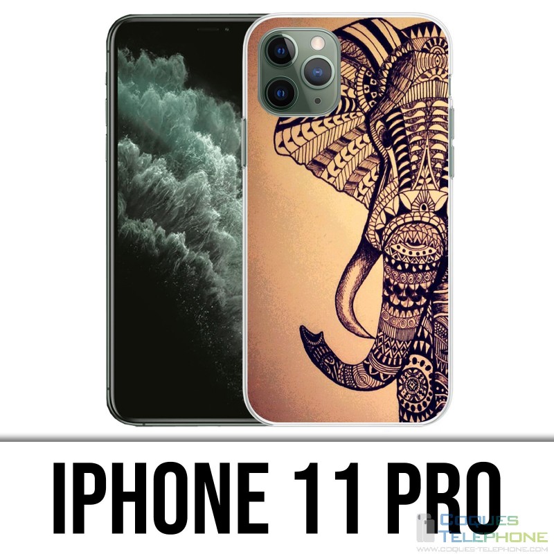Custodia per iPhone 11 Pro - Elefante azteco vintage