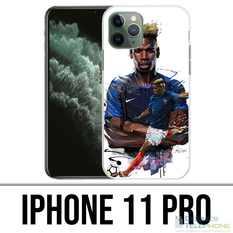 Funda para iPhone 11 Pro - Soccer France Pogba Drawing
