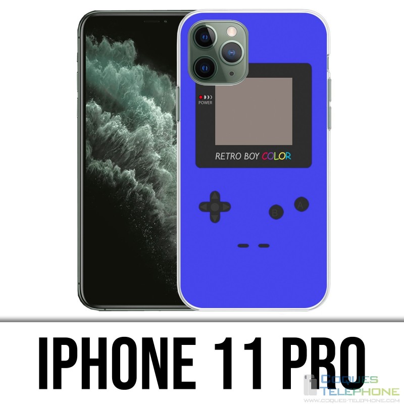 Coque iPhone 11 PRO - Game Boy Color Bleu