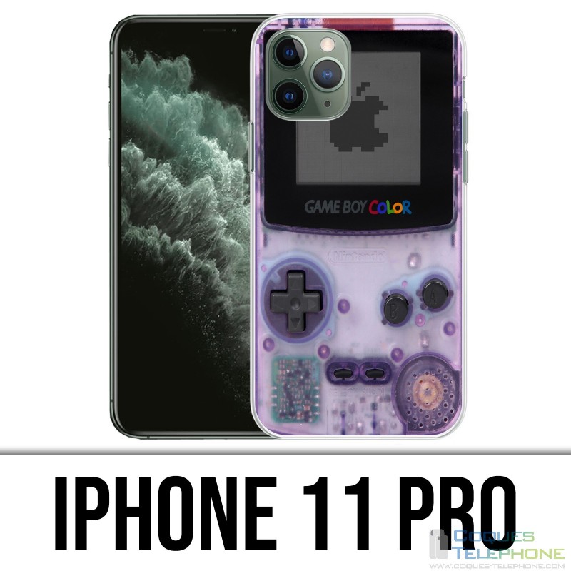 Coque iPhone 11 PRO - Game Boy Color Violet