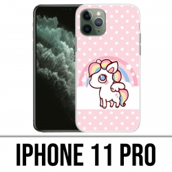Custodia per iPhone 11 Pro - Unicorno Kawaii