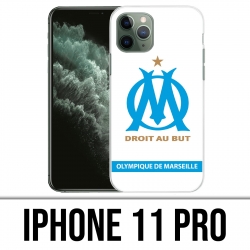 Coque iPhone 11 PRO - Logo Om Marseille Blanc