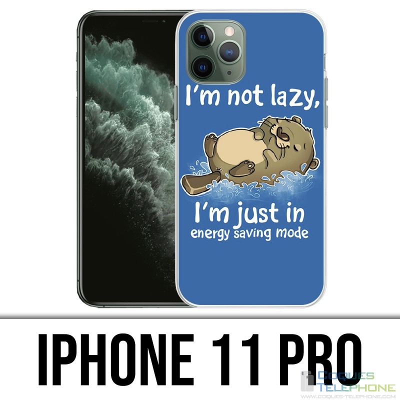 Coque iPhone 11 PRO - Loutre Not Lazy