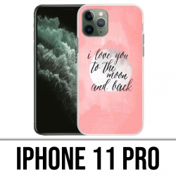 Coque iPhone 11 PRO - Love Message Moon Back