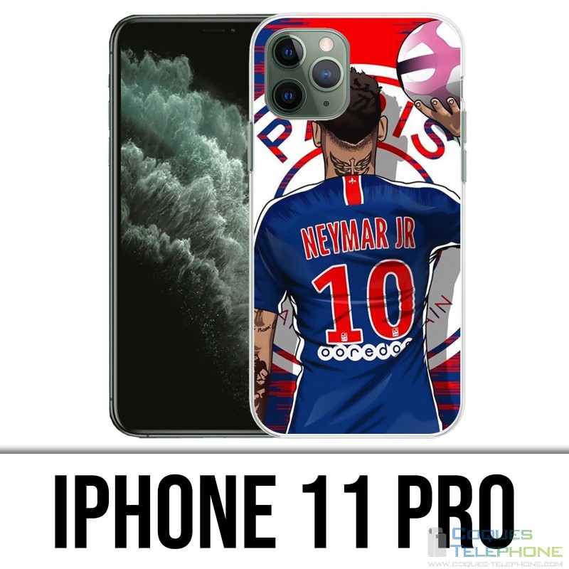Custodia per iPhone 11 Pro - Neymar Psg Cartoon