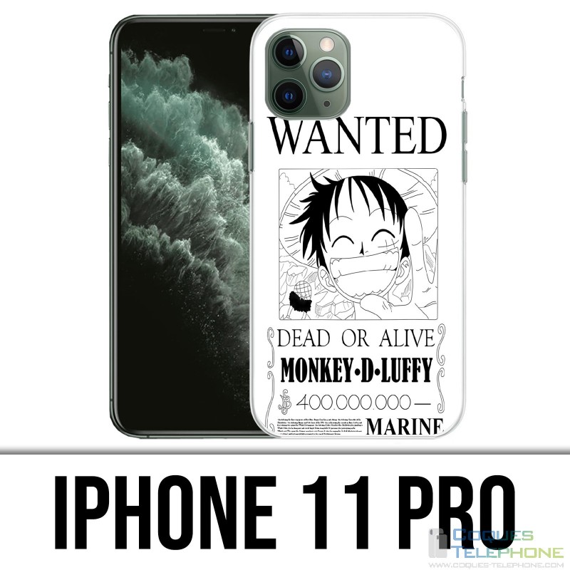 Coque iPhone 11 PRO - One Piece Wanted Luffy