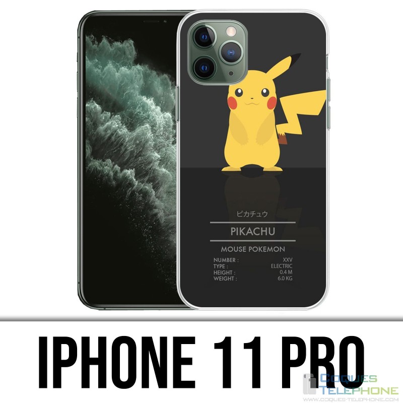 Coque iPhone 11 PRO - Pokémon Pikachu Id Card