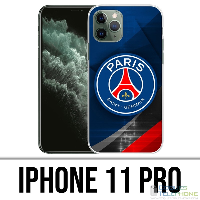 IPhone 11 Pro Case - PSG Logo Metal Chrome