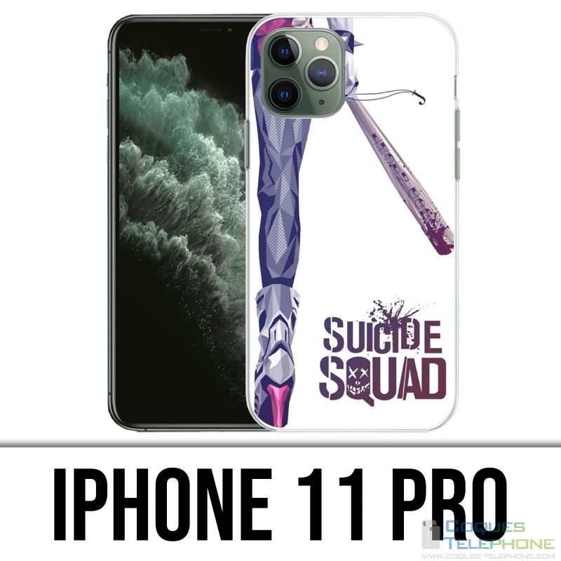 Coque iPhone 11 PRO - Suicide Squad Jambe Harley Quinn