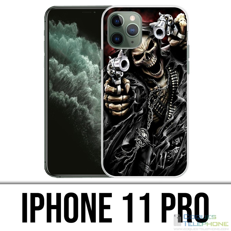 Coque iPhone 11 Pro - Tete Mort Pistolet