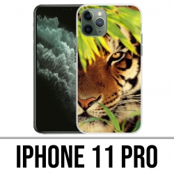 Coque iPhone 11 PRO - Tigre Feuilles