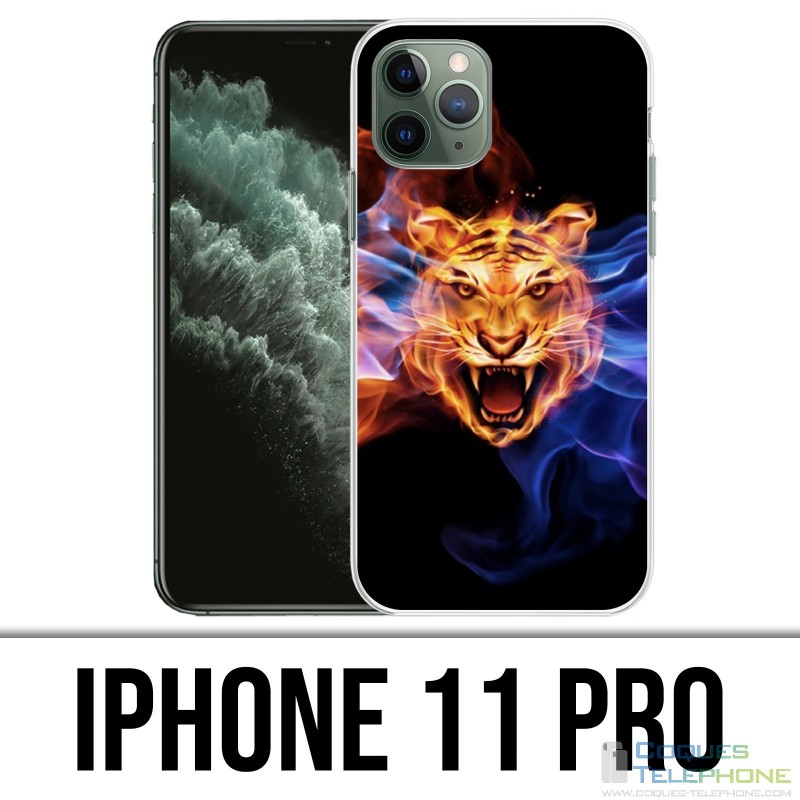 Funda para iPhone 11 Pro - Tiger Flames