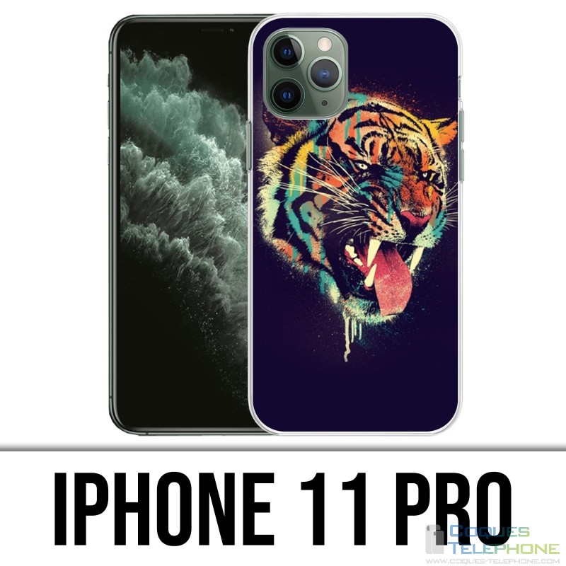Funda para iPhone 11 Pro - Pintura de tigre