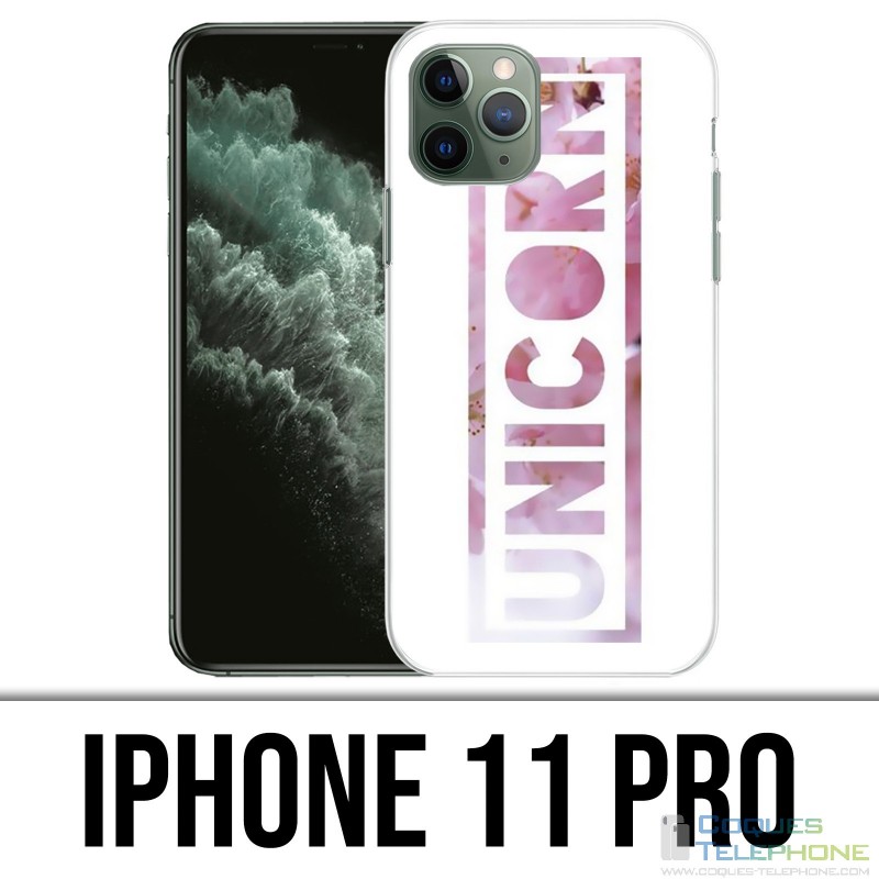 Coque iPhone 11 Pro - Unicorn Fleurs Licorne