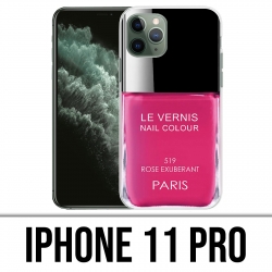 Coque iPhone 11 Pro - Vernis Paris Rose