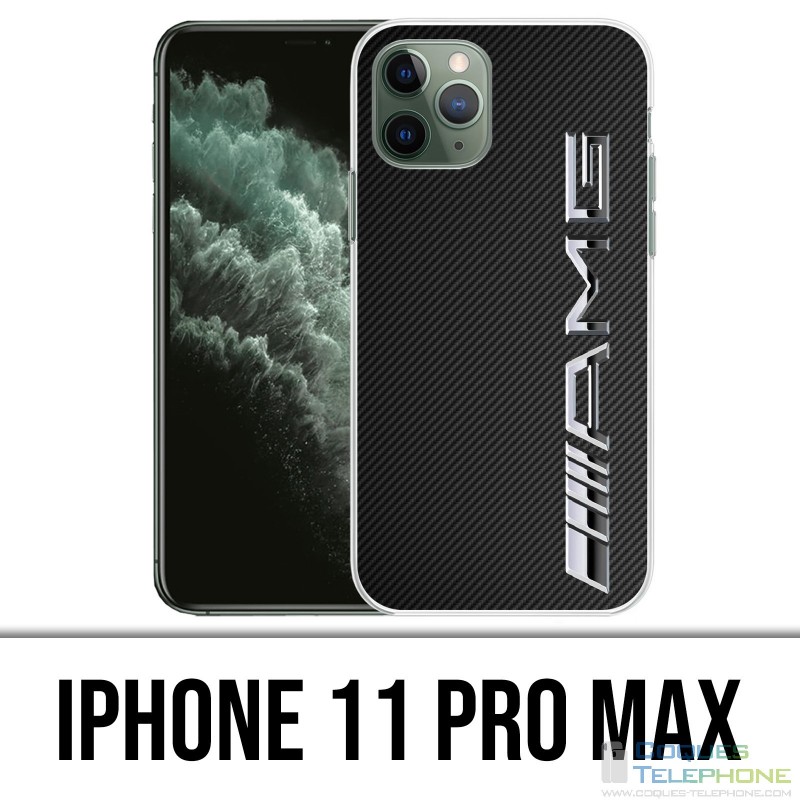Custodia IPhone 11 Pro Max - Logo Amg Carbon