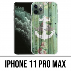 Coque iPhone 11 Pro Max - Ancre Marine Bois