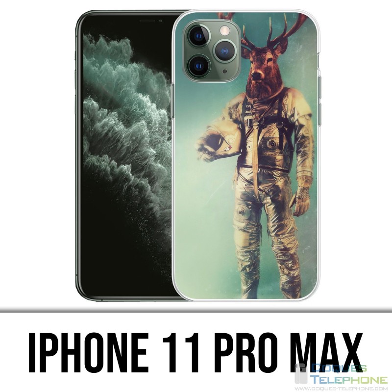 Custodia IPhone 11 Pro Max - Cervo animale astronauta