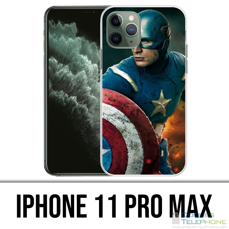 Coque iPhone 11 PRO MAX - Captain America Comics Avengers