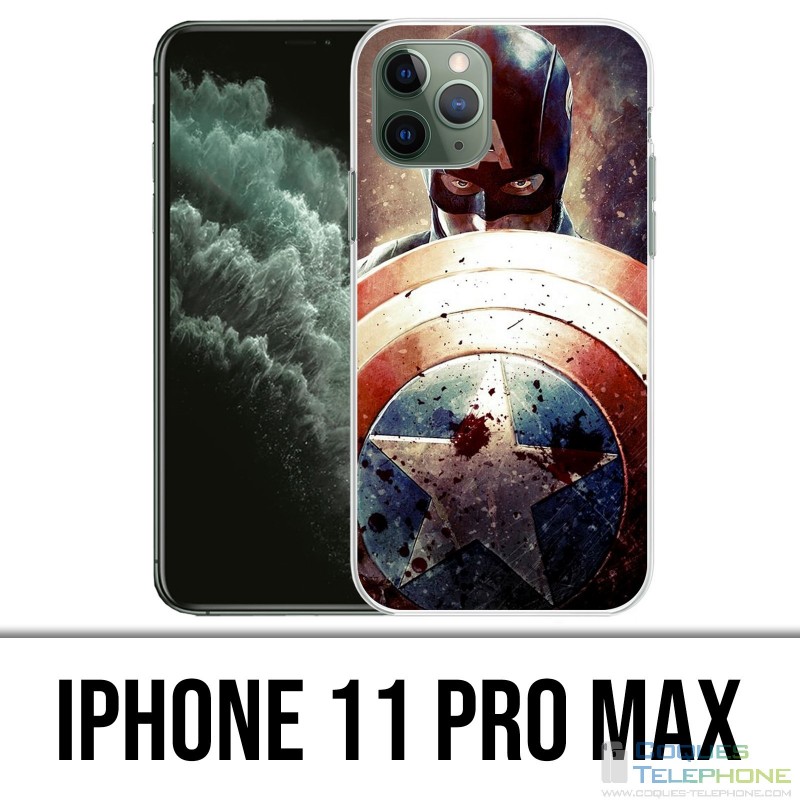 Carcasa IPhone 11 Pro Max - Captain America Grunge Avengers