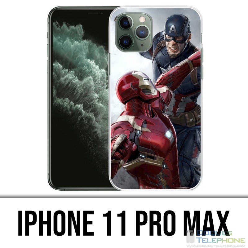 Coque iPhone 11 PRO MAX - Captain America Vs Iron Man Avengers