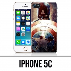 Coque iPhone 5C - Captain America Grunge Avengers