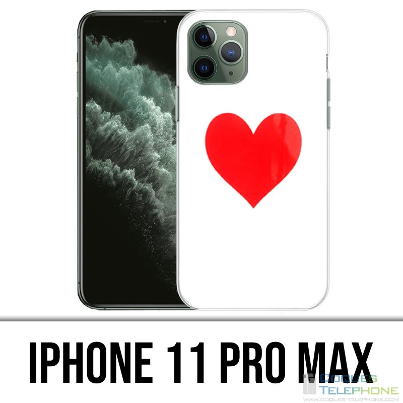 Custodia IPhone 11 Pro Max - Cuore rosso