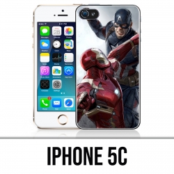 Coque iPhone 5C - Captain America Vs Iron Man Avengers