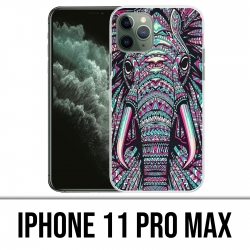 Funda para iPhone 11 Pro Max - Elefante azteca colorido