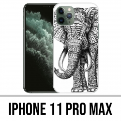 Coque iPhone iPhone 11 PRO MAX - Eléphant Aztèque Noir Et Blanc