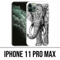 Custodia IPhone 11 Pro Max - Elefante azteco bianco e nero