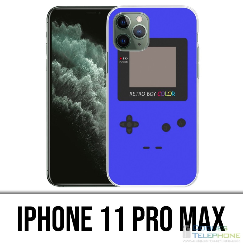 Custodia per iPhone 11 Pro Max - Game Boy di colore blu
