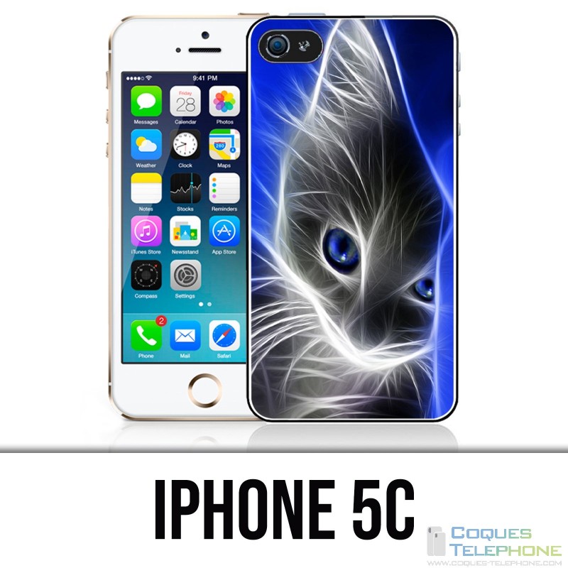 Coque iPhone 5C - Chat Blue Eyes