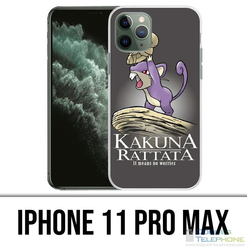 Coque iPhone 11 PRO MAX - Hakuna Rattata Pokémon Roi Lion
