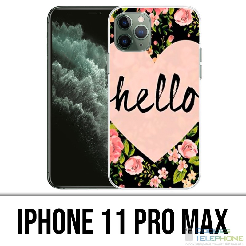 Custodia per iPhone 11 Pro Max - Hello Pink Heart