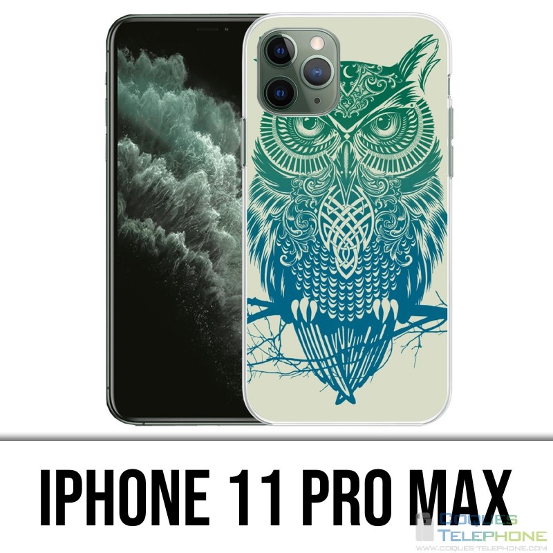 Coque iPhone iPhone 11 PRO MAX - Hibou Abstrait