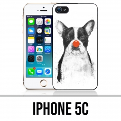 Coque iPhone 5C - Chien Bouledogue Clown