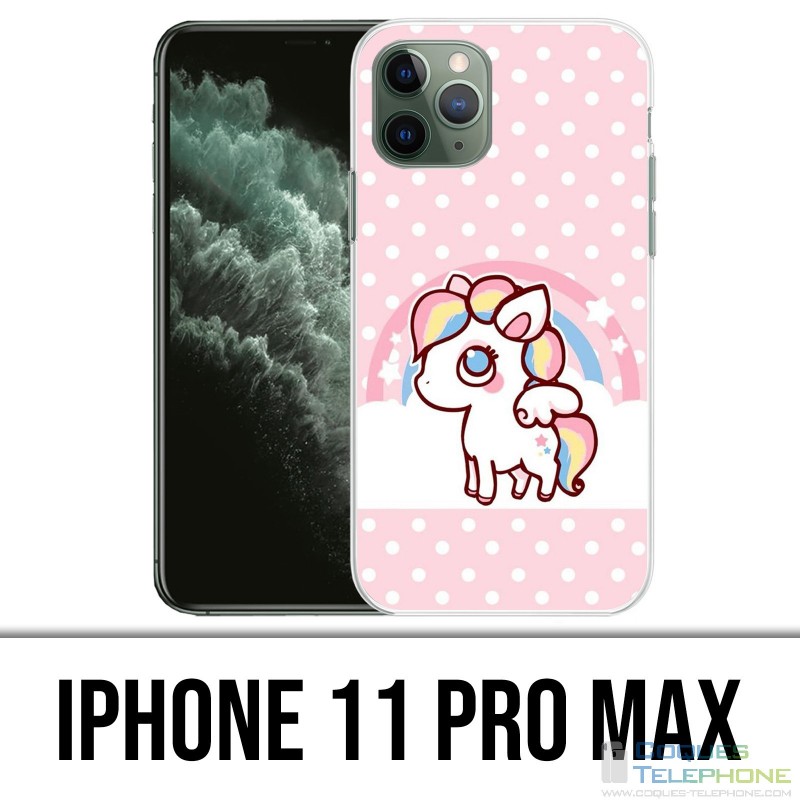Coque iPhone 11 PRO MAX - Licorne Kawaii