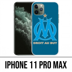 Custodia IPhone 11 Pro Max - Logo Om Marsiglia Sfondo blu grande