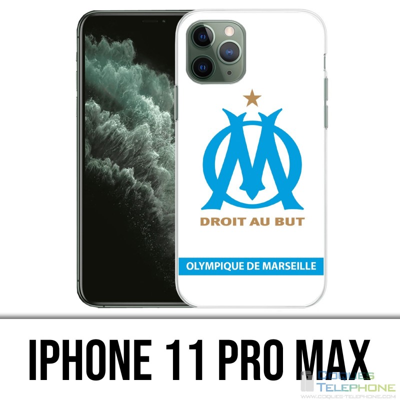 Coque iPhone 11 PRO MAX - Logo Om Marseille Blanc