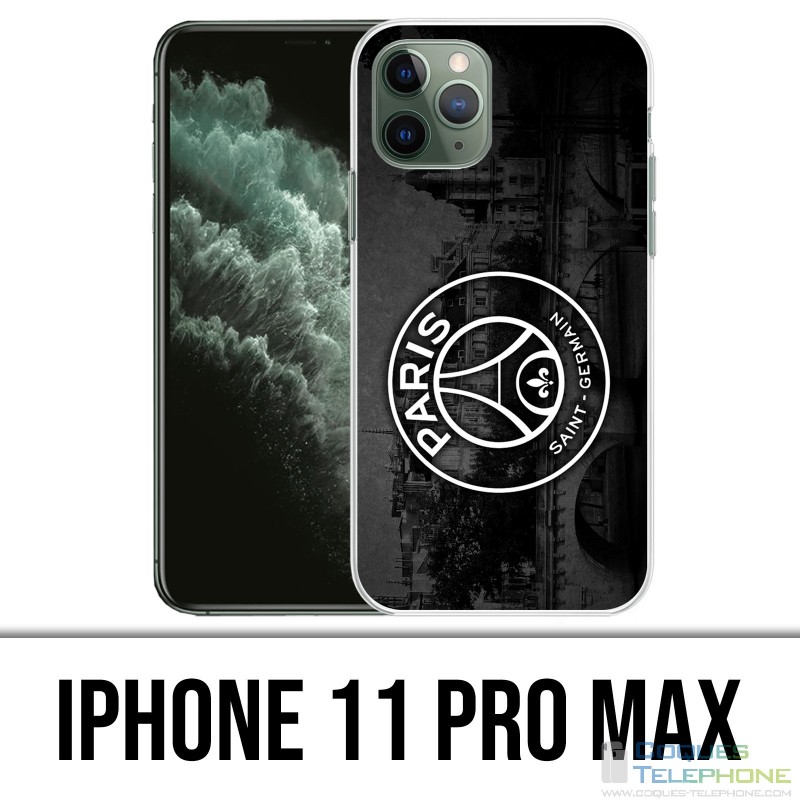 Custodia IPhone 11 Pro Max - Logo Psg sfondo nero