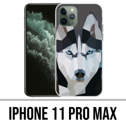 Coque iPhone 11 PRO MAX - Loup Husky Origami