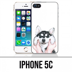 Coque iPhone 5C - Chien Husky Joues