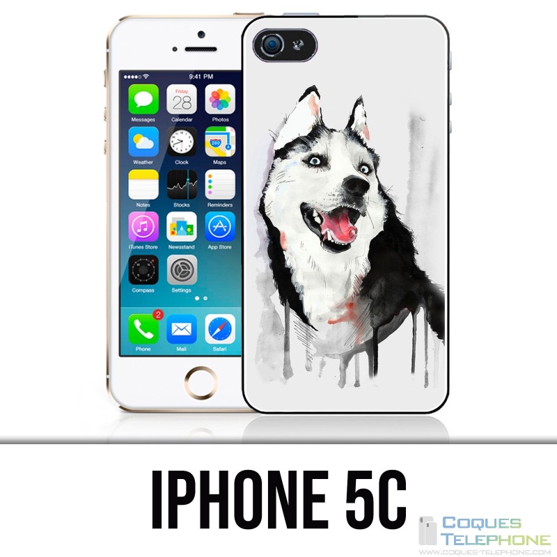 IPhone 5C Case - Husky Splash Dog