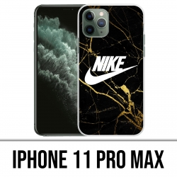 Coque iPhone 11 PRO MAX - Nike Logo Gold Marbre