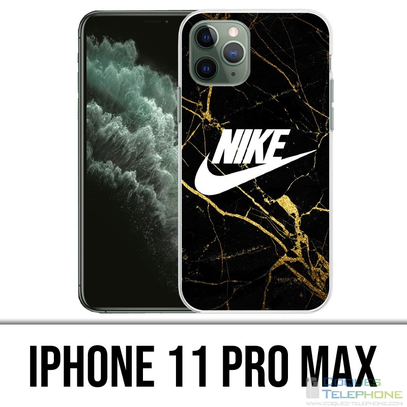 Funda iPhone 11 Pro Max - Nike Logo Gold Marble